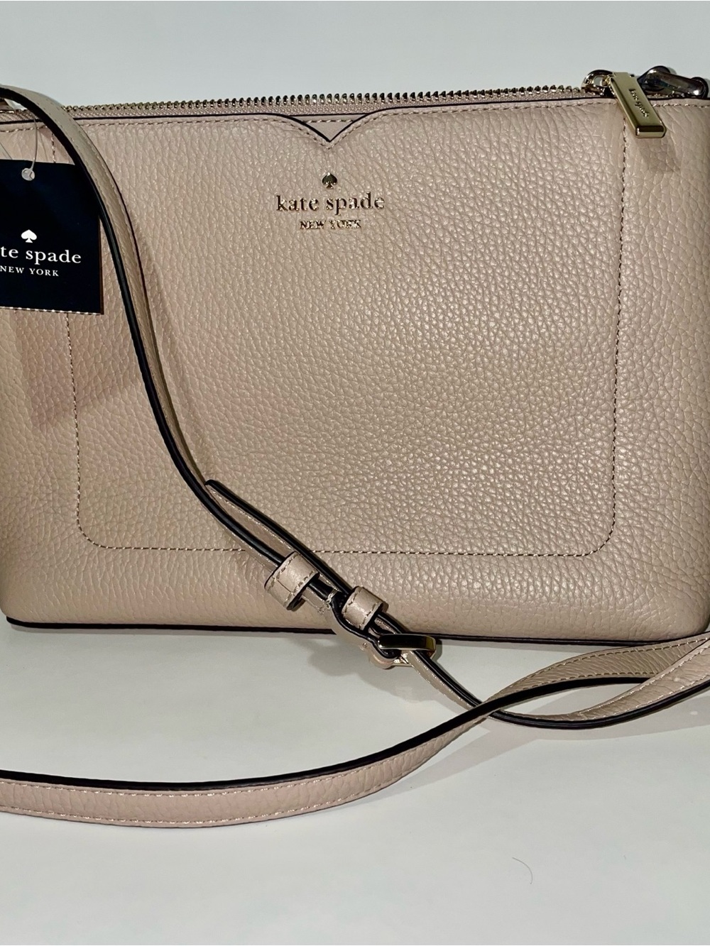 kate spade Pebbled Leather Crossbody - Blush Taupe